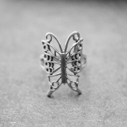 Ring butterfly, silver butterfly