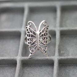 Ring Schmetterling, Silber Schmetterling Ring