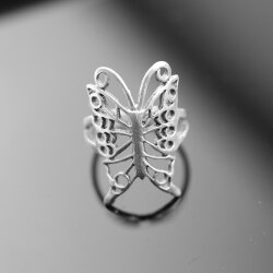 Ring Schmetterling, Silber Schmetterling Ring