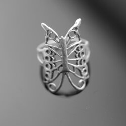 Ring Schmetterling, Silber Schmetterling Ring