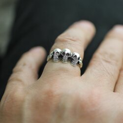 Totenkopf Ring, Silber Totenkopf