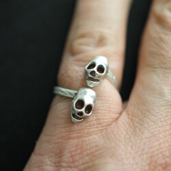 Totenkopf Ring, Silber Totenkopf