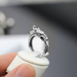 Drache Ring, Silber Drache