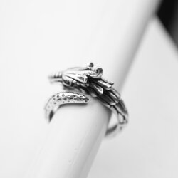 Drache Ring, Silber Drache