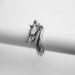 Drache Ring, Silber Drache