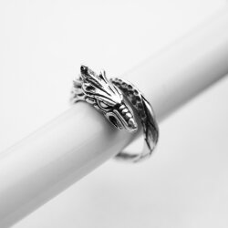 Drache Ring, Silber Drache