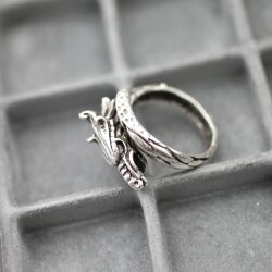 Drache Ring, Silber Drache