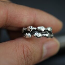 Totenkopf Ring, Silber Totenkopf