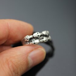 Totenkopf Ring, Silber Totenkopf