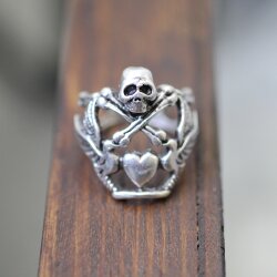 Skull Bone Cross Ring, Flying Love Heart Ring