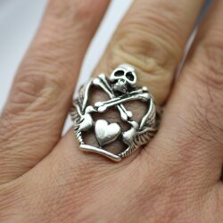 Skull Bone Cross Ring, Flying Love Heart Ring