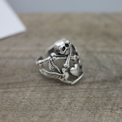 Skull Bone Cross Ring, Flying Love Heart Ring