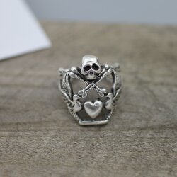 Skull Bone Cross Ring, Flying Love Heart Ring