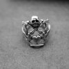 Schädel Knochen Kreuz Ring, Silber Totenkopf