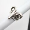 Ram head ring, Silver ram ring, Aries ring