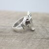 Ram head ring, Silver ram ring, Aries ring