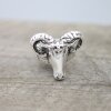 Ram head ring, Silver ram ring, Aries ring