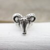 Ram head ring, Silver ram ring, Aries ring