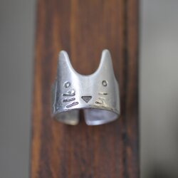 Katze Ring, Silber Katze Ring