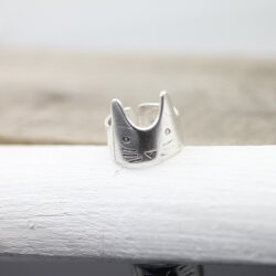 Silver Cat Kitten Ring