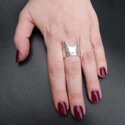 Silver Cat Kitten Ring