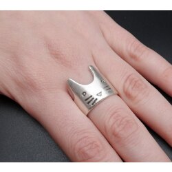 Silver Cat Kitten Ring