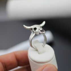 Bull Head Ring, Animal Skull Ring