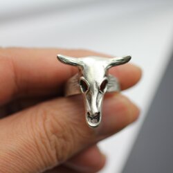 Bull Head Ring, Animal Skull Ring