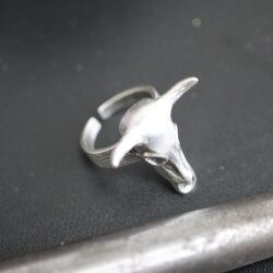 Bull Head Ring, Animal Skull Ring