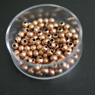 100 Antique Copper Brass Beads, Metal Spacer Beads, 4 mm (Ø 1,6 mm) ca. 19 gr