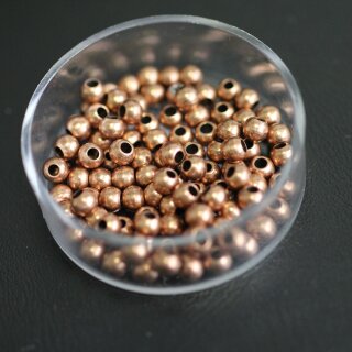 100 Altkupfer Messingperlen Rund Perlen 4 mm (Ø 1,6 mm) ca. 19 gr