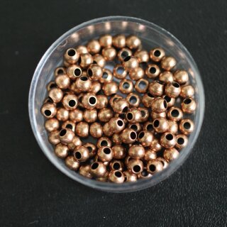 100 Altkupfer Messingperlen Rund Perlen 4 mm (Ø 1,6 mm) ca. 19 gr