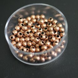 100 Antique Copper Brass Beads, Metal Spacer Beads, 4 mm...