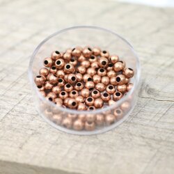 100 Antique Copper Brass Beads, Metal Spacer Beads, 4 mm (Ø 1,6 mm) ca. 19 gr