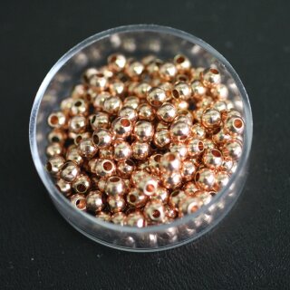 100 Rosegold Brass Beads, Metal Spacer Beads, 4 mm (Ø 1,6 mm) ca. 19 gr