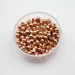 100 Rosegold Messingperlen Runde Perlen 4 mm (Ø 1,6 mm) ca. 19 gr