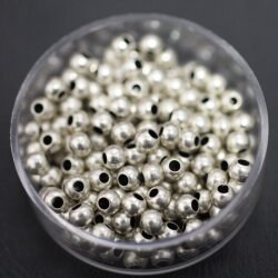 100 Altsilber Messingperlen Rund Perlen 4 mm (Ø 1,6 mm)...