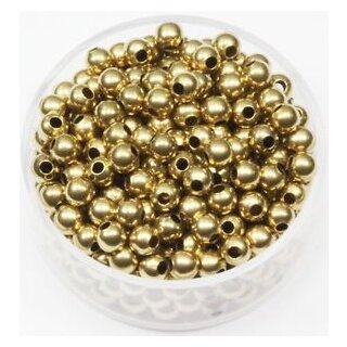 100 Raw Brass Beads, Metal Spacer Beads, 4 mm (Ø 1,6 mm) ca. 19 gr