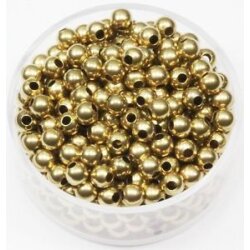 100 Raw Brass Beads, Metal Spacer Beads, 4 mm (Ø 1,6 mm) ca. 19 gr