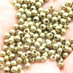 100 Roh Messingperlen Rund Perlen 4 mm (Ø 1,6 mm) ca. 19 gr