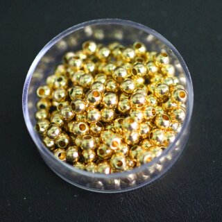 100 Gold Brass Beads, Metal Spacer Beads, 4 mm (Ø 1,6 mm) ca. 19 gr