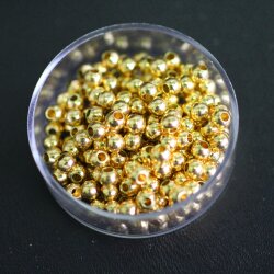 100 Gold Messingperlen Rund Perlen 4 mm (Ø 1,6 mm)...