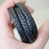 1 m Braided Leather 10x5 mm Black