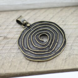 Antique Brass Spiral Pendant