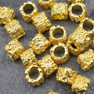 10 Gold Flower Beads