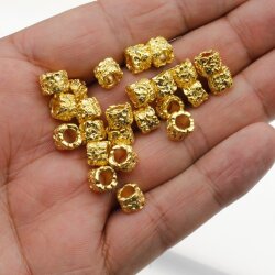 10 Gold Flower Beads