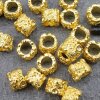 10 Gold Flower Beads