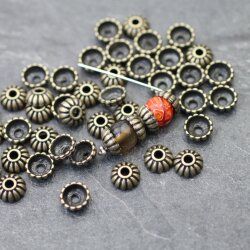 20 Antique Bronze Metal Bead Caps