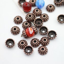 20 Antique Copper Metal Bead Caps