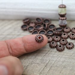 20 Antique Copper Metal Bead Caps